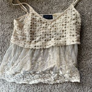 ASTR Women's Beige Lace Camisole